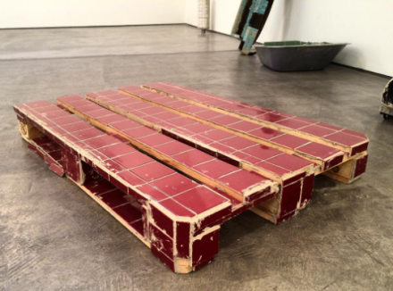 Matias Faldbakken, Tiled Pallet (2016), via Art Observed