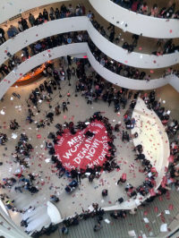 A GLC Protest at Guggenheim,via Hyperallergic