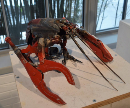 Tom Sachs, Lobster (2016), via Art Observed