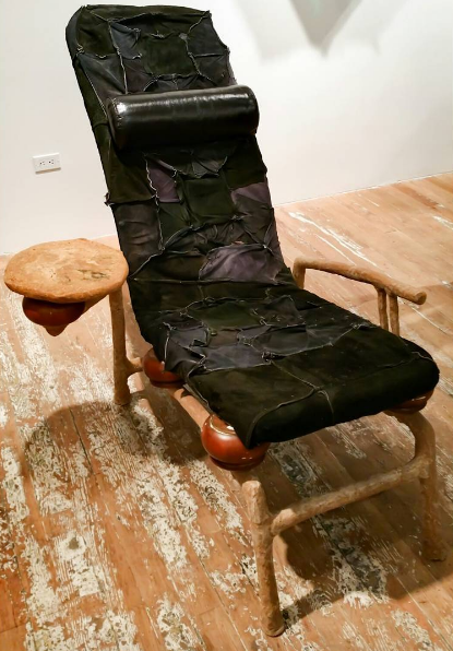 Jessi Reaves, Muscle Chair (Laying down to talk) (2016), via Art Observed