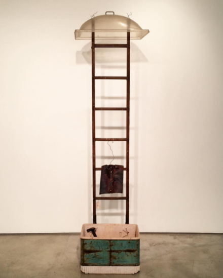 George Herms, Gemini Ladder (1996), via Art Observed