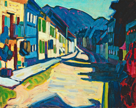 Wassily Kandinsky, Murnau—Obermarkt with Mountains, (1908), via Fondation Beyeler