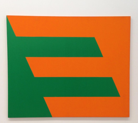 Carmen Herrera, Green and Orange (1958), via Art Observed