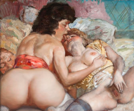 john-currin-a-fool-with-two-young-women-2013