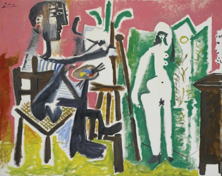 Pablo Picasso, Le Peintre et son Modele (1963), via Sotheby's