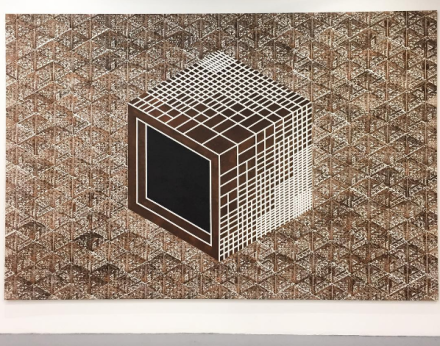 Thomas Bayrle, Cube I (1987), via Art Observed