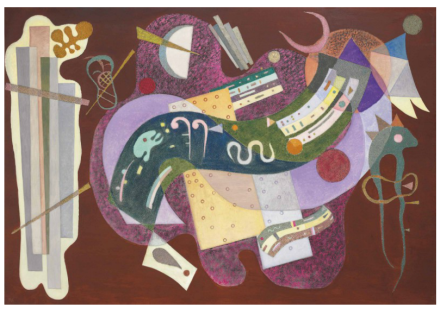 Wassily Kandinsky, Rigide et courbé (1935), final price $23,319,500, via Christie's
