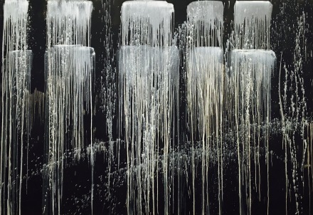 Pat Steir, Dragon Tooth Waterfall (1990), via Art Observed