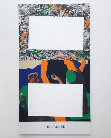 John Baldessari, Pollock/Benton: Balanced (2016), via Art Observed