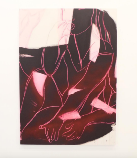 Rita Ackermann, Kline Rape IV (2016), via Art Observed