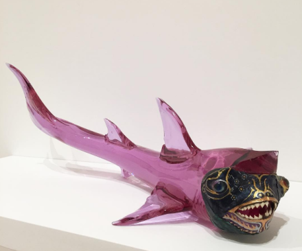 Jimmie Durham, Carnivalesque Shark in Venice (2015), via Art Observed