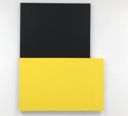Ellsworth Kelly, Black Over Yellow (2015), via Art Observed