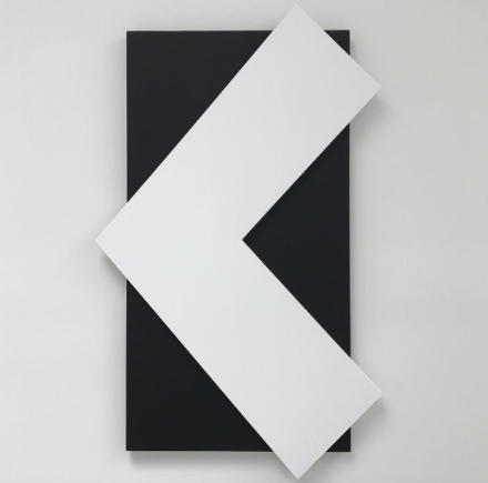 Ellsworth Kelly, White Angle Over Black (2015), via Art Observed