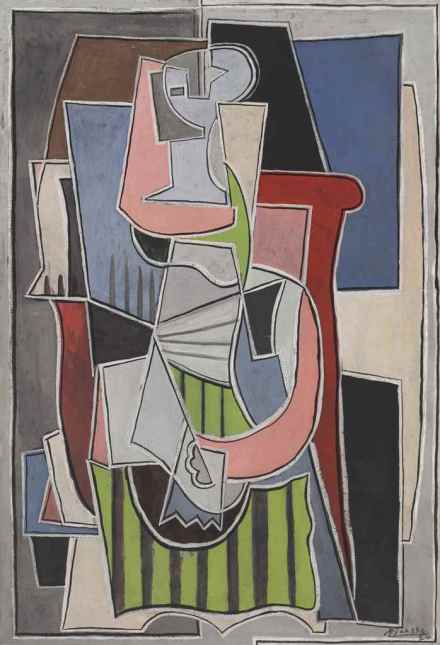 Pablo Picasso, Femme assise dans en fauteil (1939), via Christie's