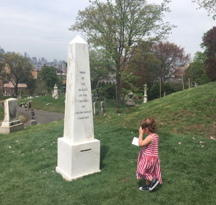 Sophie Calle, Here Lie the Secrets of the Visitors of Green-Wood Cemetery (Installation View), via Lindsay LeBoyer for Art Observed