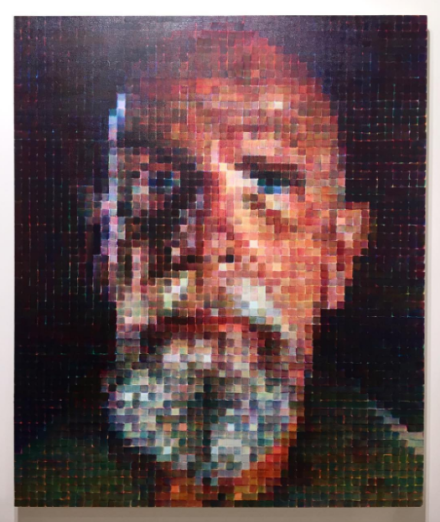Chuck Close, Self-Portrait (No Glasses) (2016), via Art Observed