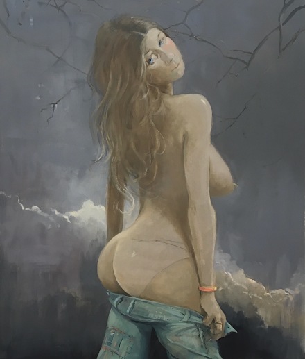 Lisa Yuskavage, (Nude) Hippie (2016) via Art Observed 