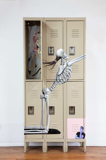 Julien Ceccaldi, Praying Skeleton Locker (2017), via Lomex