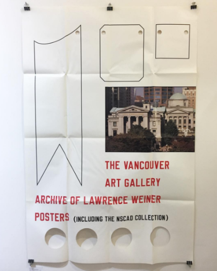 A Lawrence Weiner Poster at Printed Matter, via Art Observed