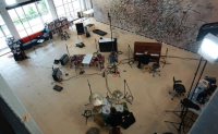 Jason Moran in Julie Mehretu's Studio, via Performa