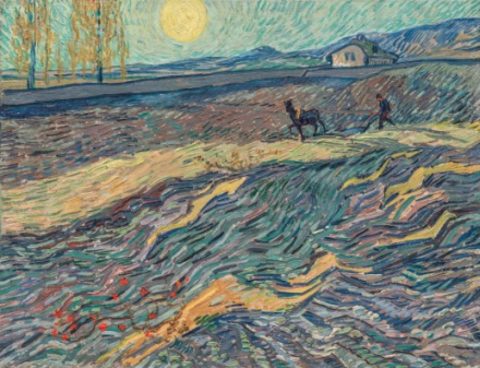 Vincent van Gogh, Laboureur dans un champ (1889), via Christie's