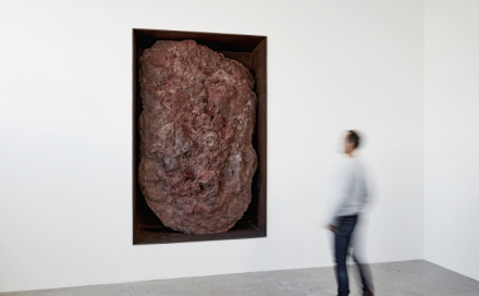 Michael Heizer, Scoria Negative wall Sculpture (2016), via Gagosian