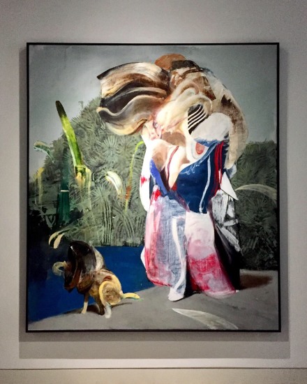 Adrian Ghenie, Figure With Dog (2019), via Art Observed