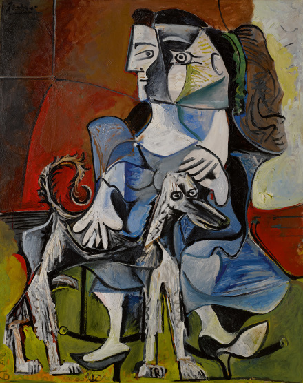 Pablo Picasso, Femme au chien (1962), via Sotheby's