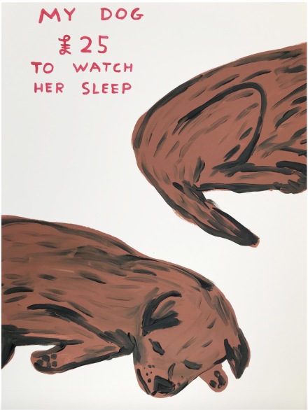 David Shrigley, Untitled (My Dog : £25 to Watch Her Sleep) (2019),via Anton Kern