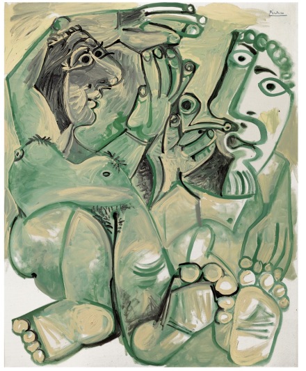 Pablo Picasso, Homme et femme nus (1968), via Christie's