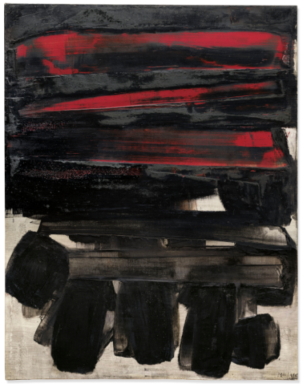 Pierre Soulages, Peinture 146 x 114 cm, 6 mars 1960 (1960), final price ££5,484,000, via Christie's