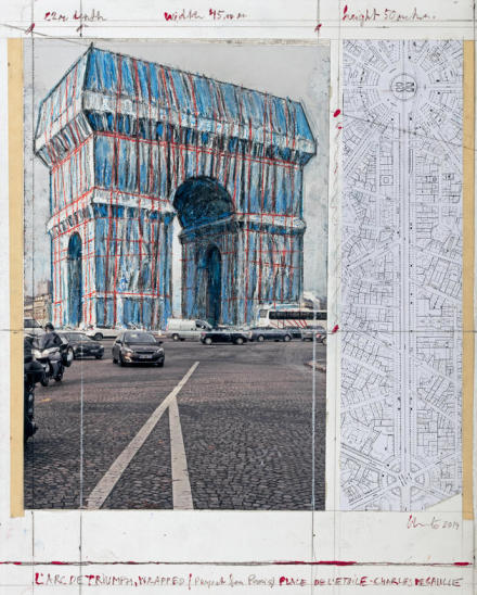 Christo, L'Arc de Triumph, Wrapped (Project for Paris) Place de l'Etoile - Charles de Gaulle, Photo André Grossmann © 2019 Christo