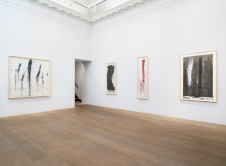 Pat Steir, Waterfall Paintings on Paper (Installation View), via Levy Gorvy