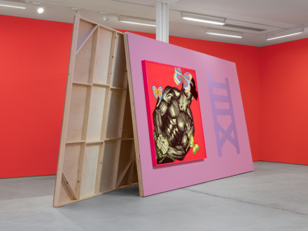 Alex Da Corte, Helter Shelter Or The Red Show! or... (Installation View), via Sadie Coles HQ