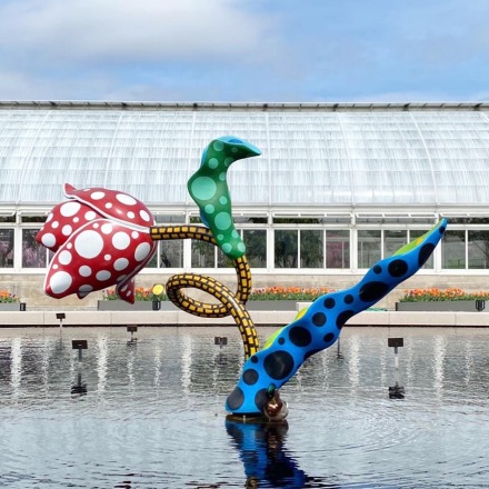 Yayoi Kusama, Cosmic Nature (Installation view), via Art Observed