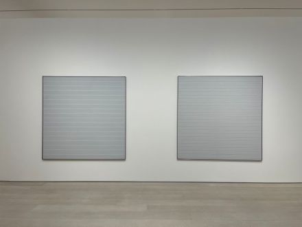 Agnes Martin, The Distillation of Color (Installation View), via Art Observed