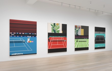Jonas Wood, Four Tennis Courts (Installation View), via Gagosian