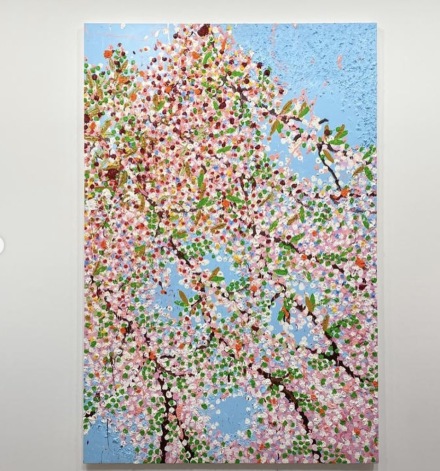 Damien Hirst, Cherry Blossoms (Installation View), via Art Observed