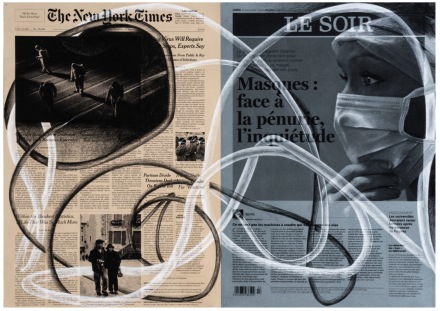 Tatiana Trouvé, March 23rd, The New York Times, USA Le Soir, Belgium from the series From March to May (2020), via Gagosian
