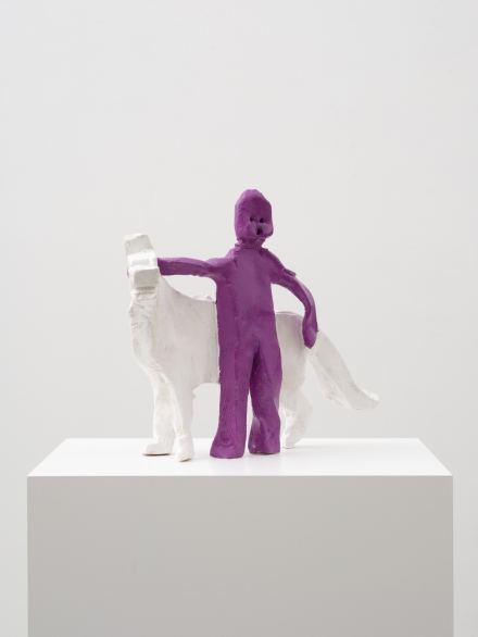 Valentin Carron, Child and Dog (2022), via David Kordansky Gallery