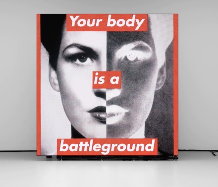 Barbara Kruger, Untitled (Your body is a battlefield) (1989 2020), via David Zwirner