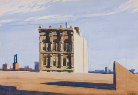 Edward Hopper, Skyline Near Washington Square (1925), via The Whitney