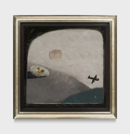 David Lynch, Head on Hill with Cloud and Airplane (2021)
