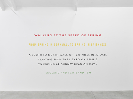 Richard Long, Walking at the Speed of Spring (1998), via Lisson