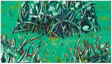 Cy Gavin, Untitled (Paths in a meadow) (2022), via Gagosian
