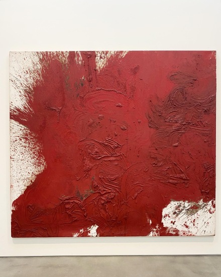 Hermann Nitsch, Selected Paintings, Actions, Relics, and Musical Scores, 1962–2020 (Installation View), via Art Observed
