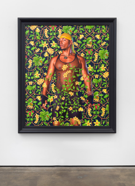 Kehinde Wiley, Portrait of Emilio Hernandez Gonzalez (2023), via Sean Kelly