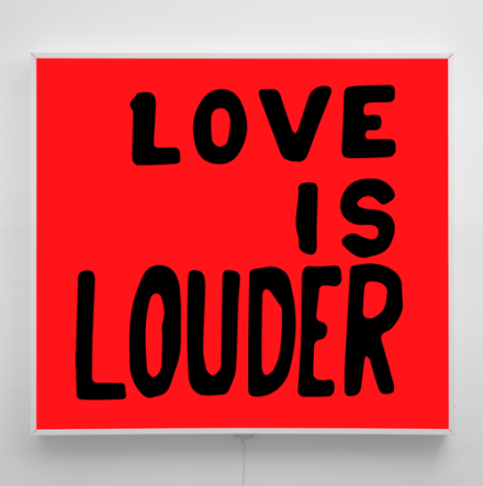 Sam Durant, Love Is Louder (2023), via Praz-Delavallade